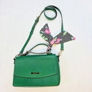 ANNE KLEIN Crossbody Bag With Gold‎  Chain Green Top-Handle/Scarf/Dalton